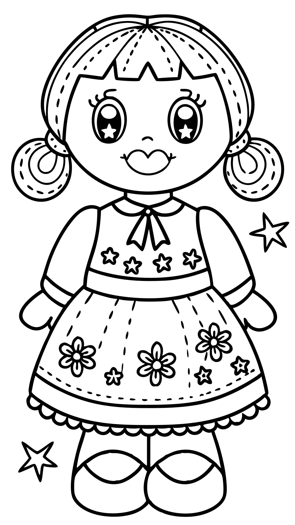 coloring page of a doll